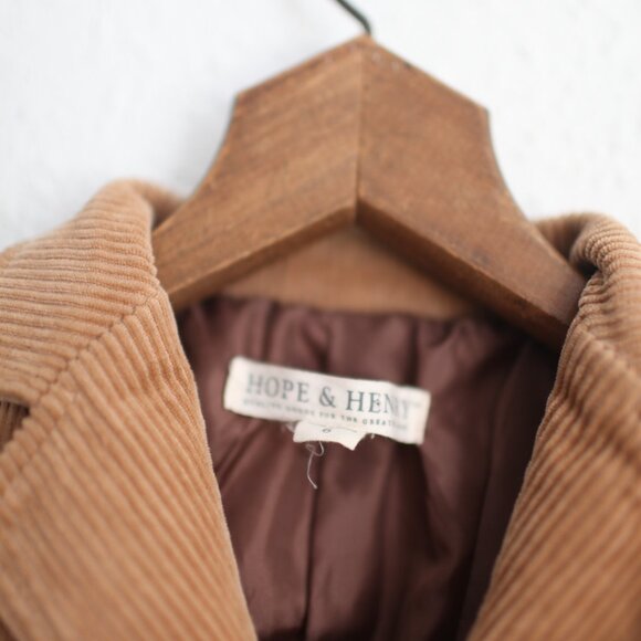 hope & henry tan corduroy button down blazer jacket kids 6 - Picture 4 of 6